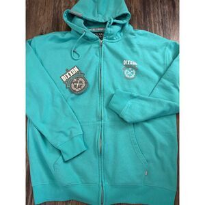 DIXXON Weld Zip Up Hoodie - Bright Teal / Eggshell Blue Sticker Size Large Mens